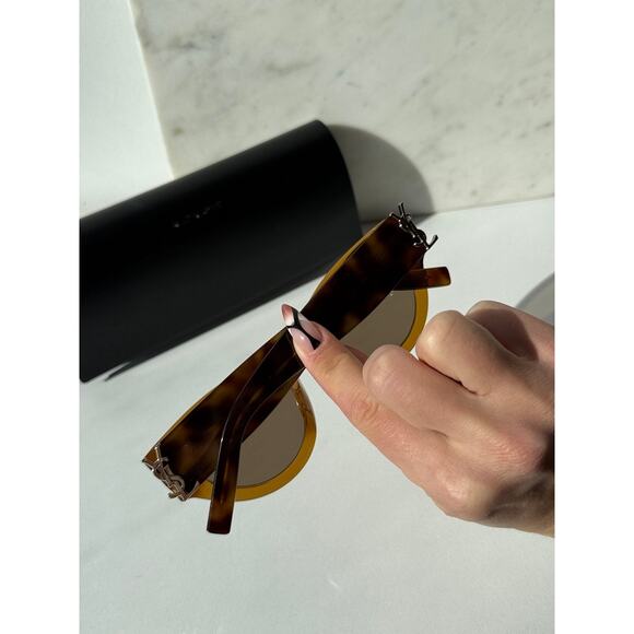NEW Saint Laurent SLM94/F Brown Gold Cat Eye Sunglasses main image 4